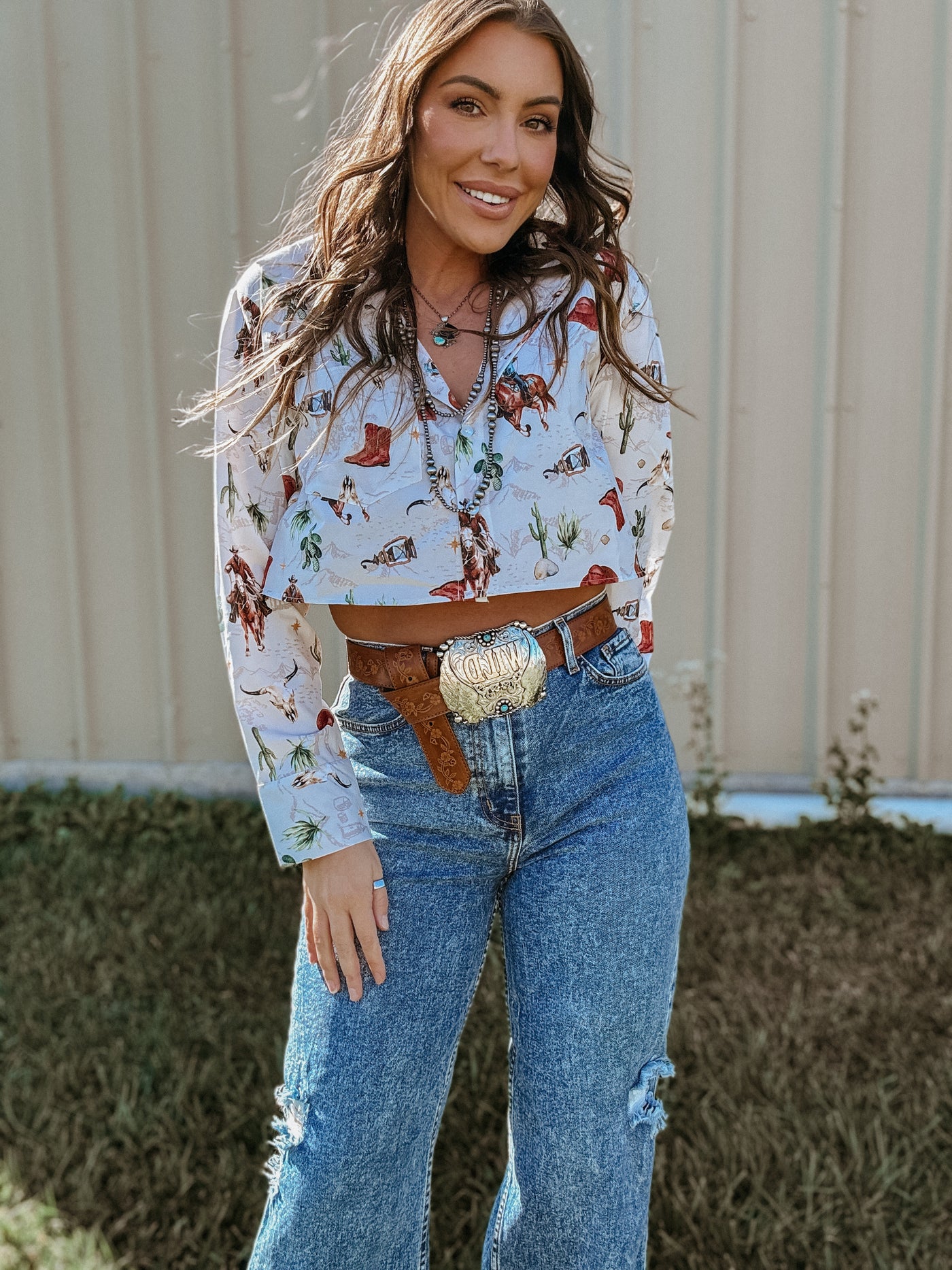The Cuffed Cowgirl Wide Leg Jeans