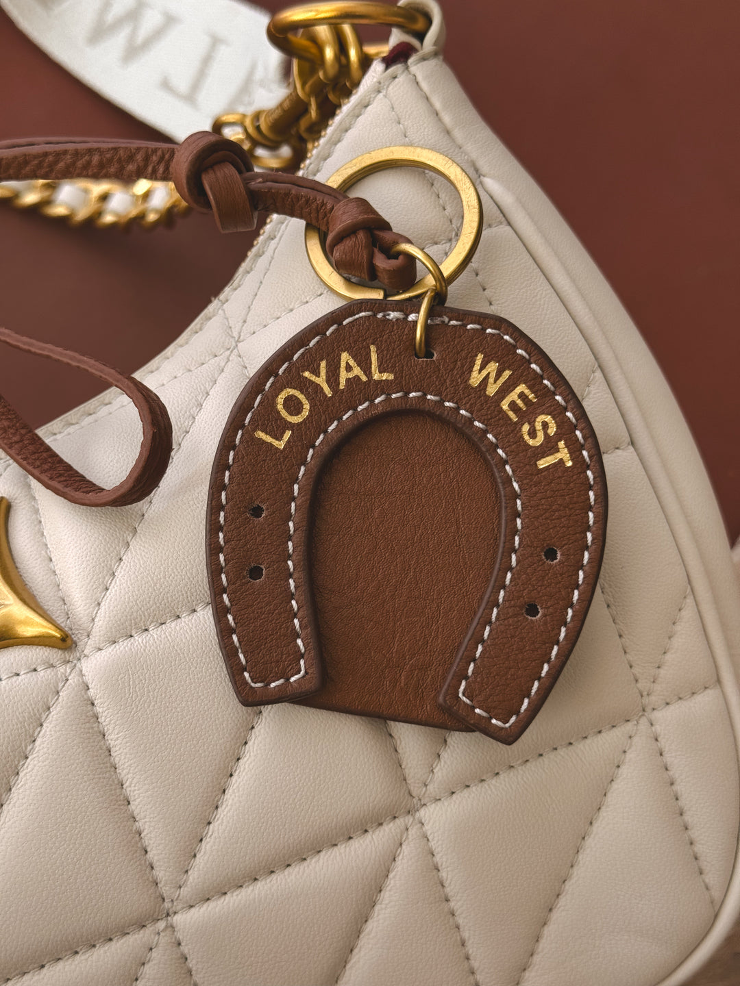 Loyal West Tan Horse Shoe Bag Charm