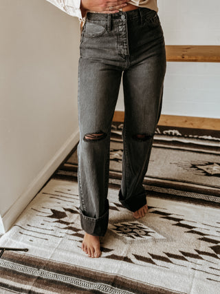 The High Rise Flare Jeans (BLK)