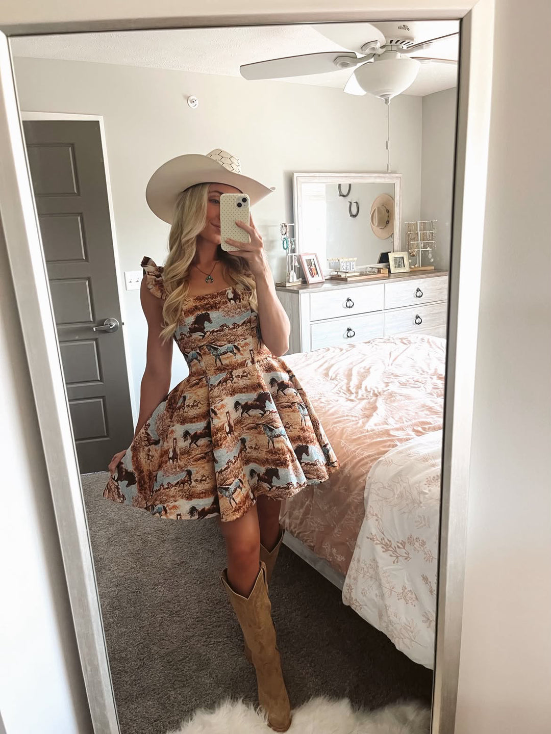 Running Horse Ruffle Dress