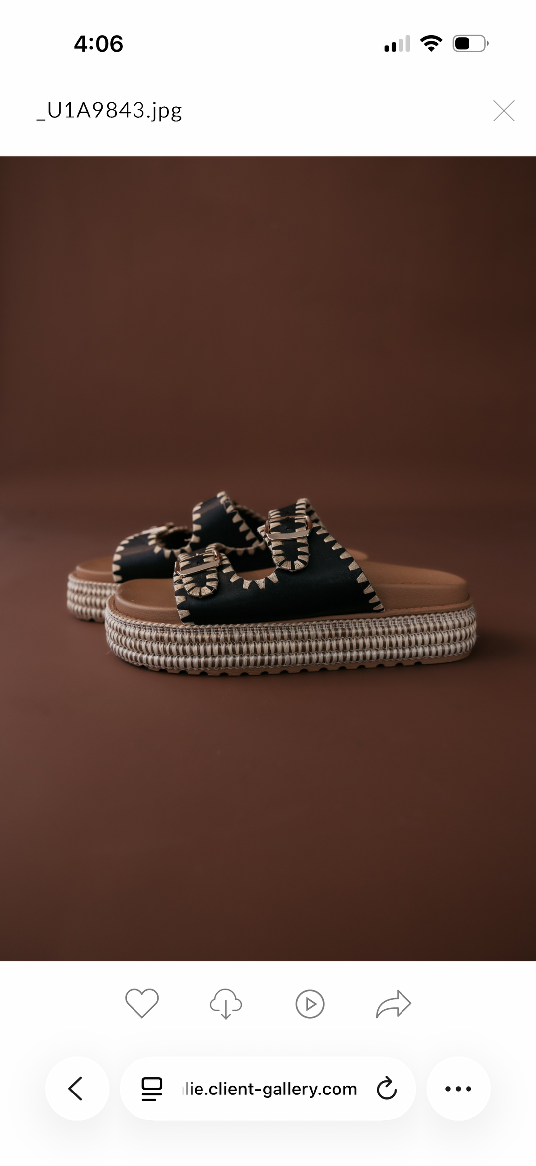 Western Stitch Buckle Platform Sandals – Black