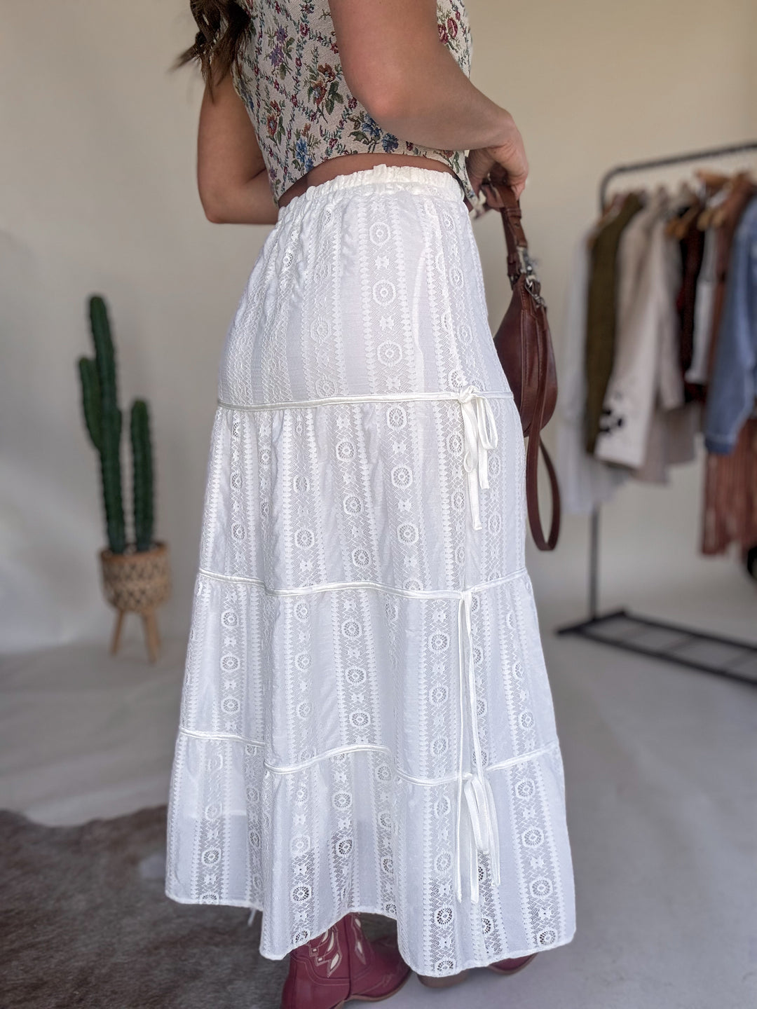 The Lace Bow Midi skirt