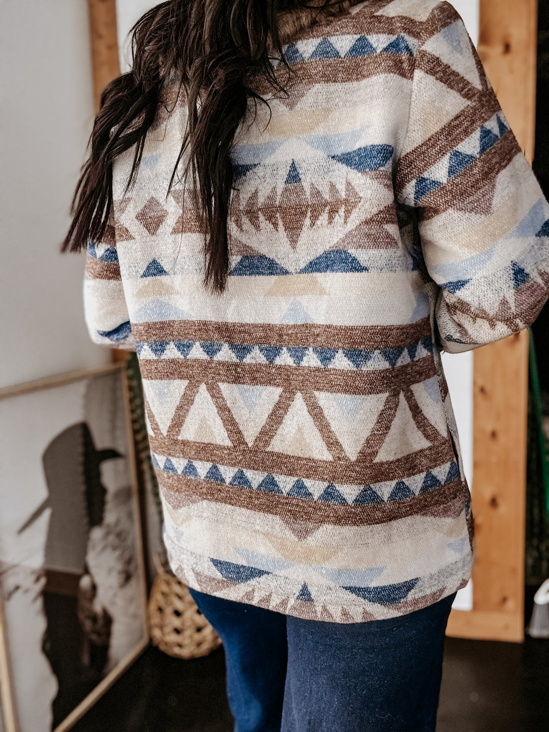 Belle of the West Aztec Fur Trim Coat