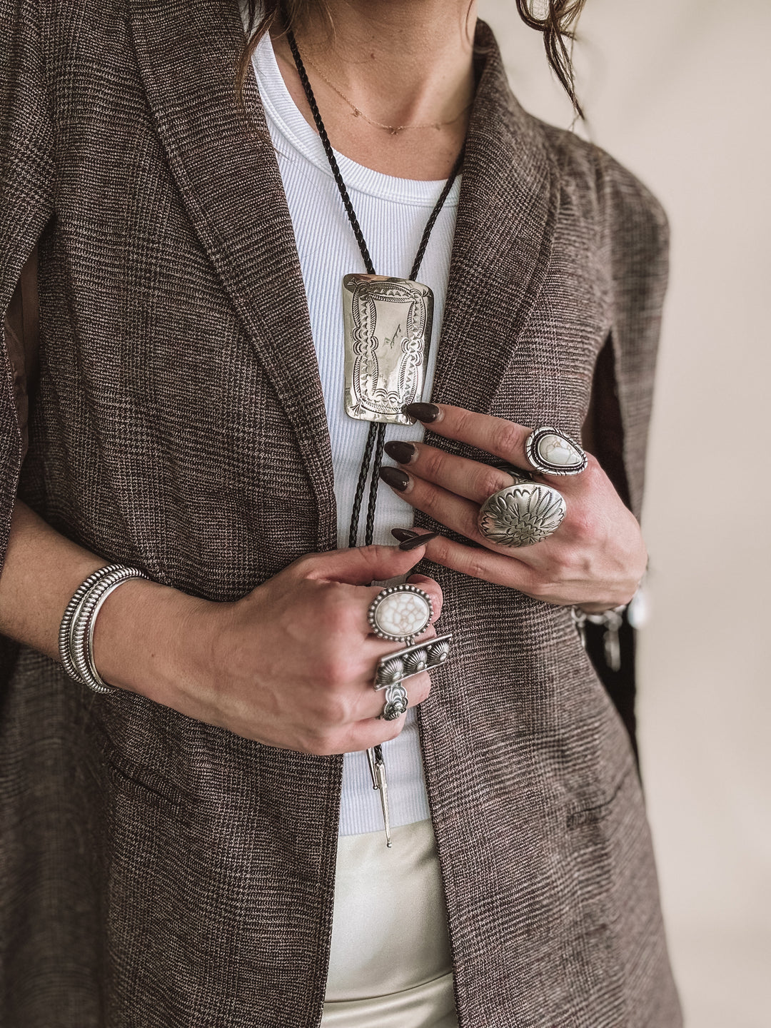 The Adjustable Midnight Concho Ring