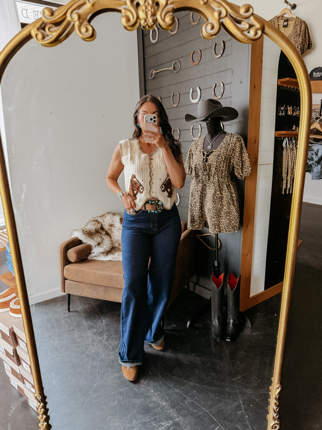 Dark Wash High Rise Wide Leg Jeans