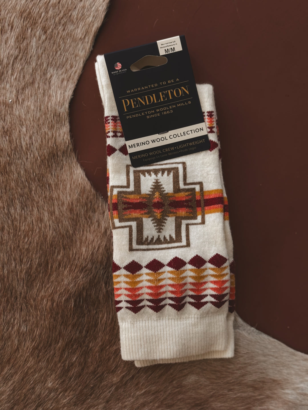 Pendleton Ivory Mesa Merino Crew Socks