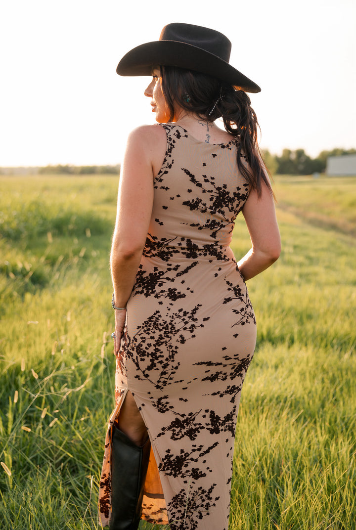 Canyon Bloom Cowl Neck Maxi Dress Pre Order 8/20