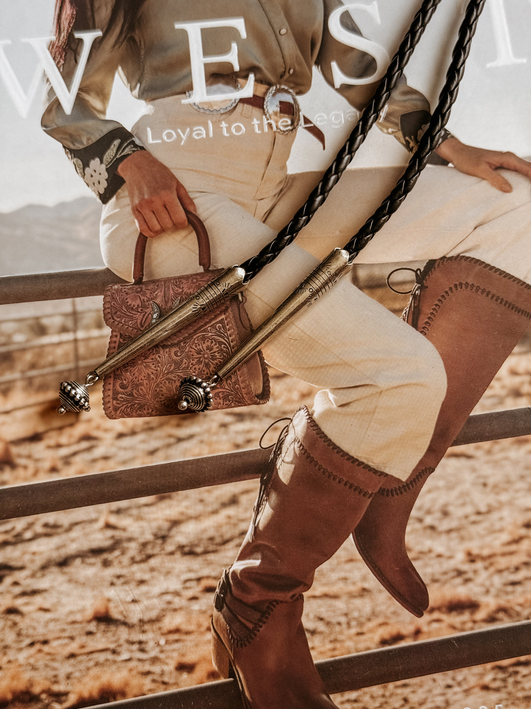 Conjunto de collar de bolo de concho occidental