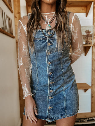 The Floral Lace Mesh Top (White)