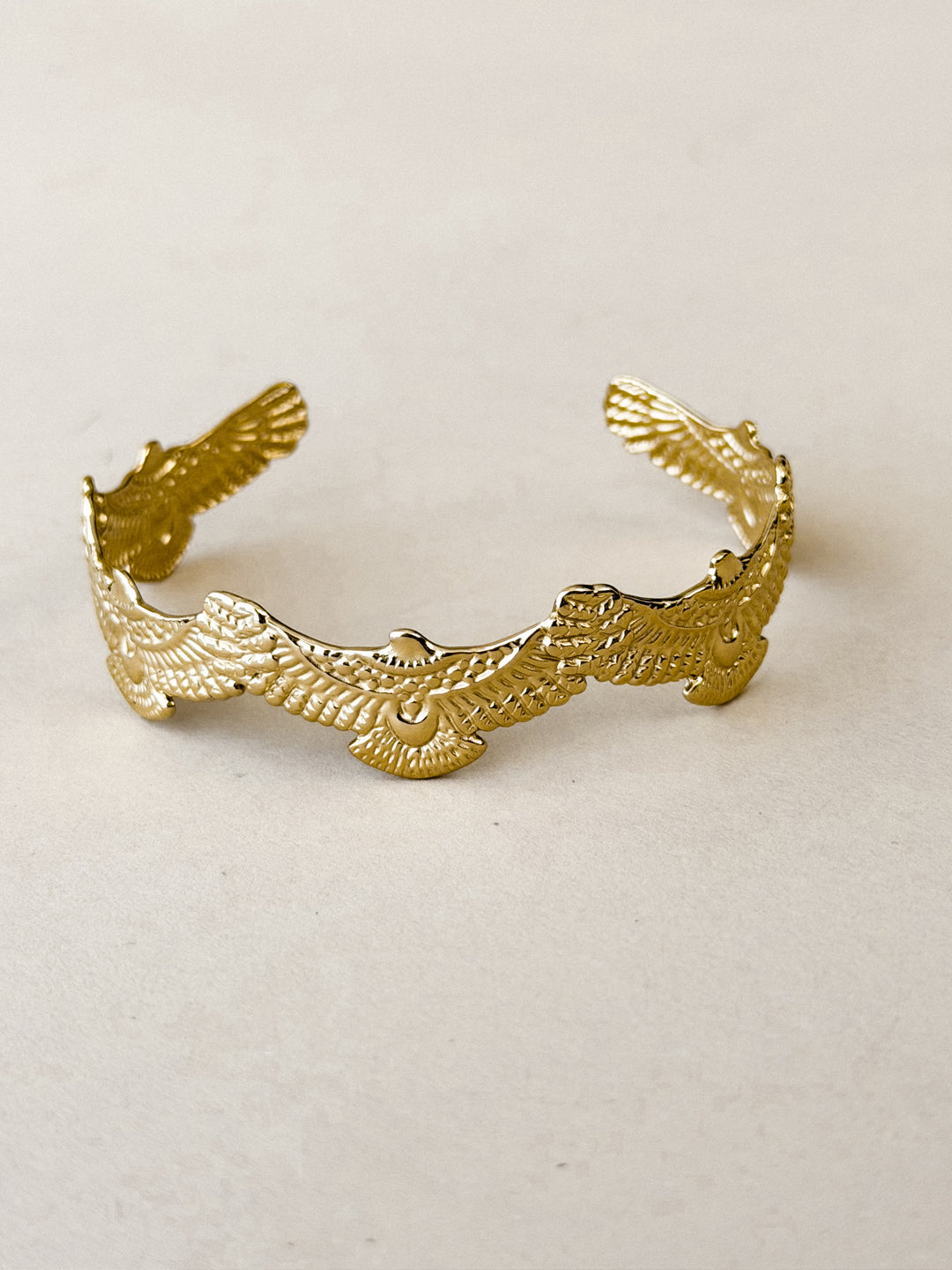Golden Eagle Wing Cuff Bracelet – 18K Gold Plated Stainless Steel