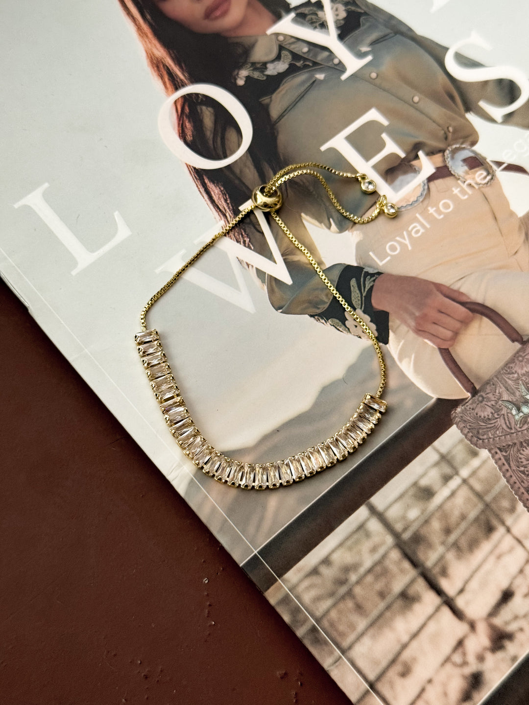 Emerald Cut CZ Stone Tennis Bracelet - Gold