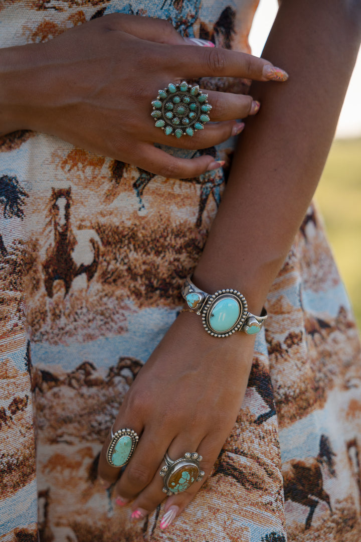 The Turquoise Heart Cuff