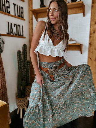 The Wild Boho Maxi Skirt (Deep Teal)