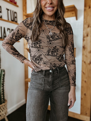 Velvet Cowboy Mesh Top (BR)