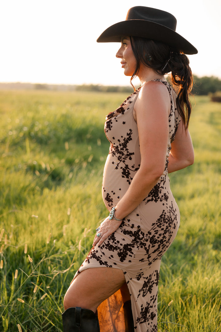 Canyon Bloom Cowl Neck Maxi Dress Pre Order 8/20