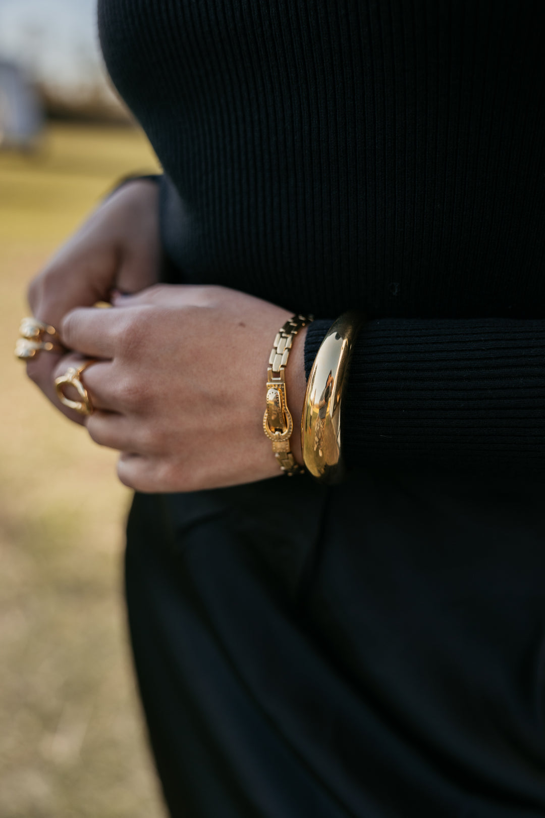 Glossy Cuff Bangle – 18K Gold Plated Stainless Steel