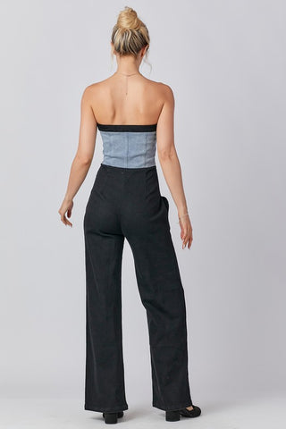 The Mixed Denim Jumpsuit