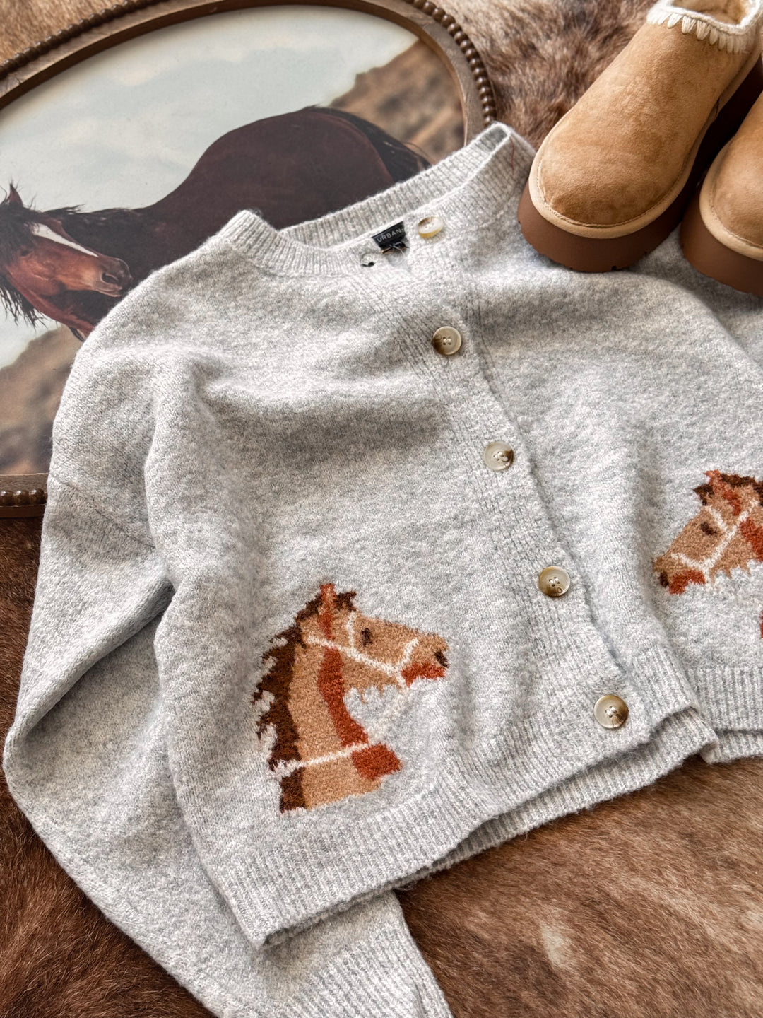 Bronco Button up Cardigan - Grey