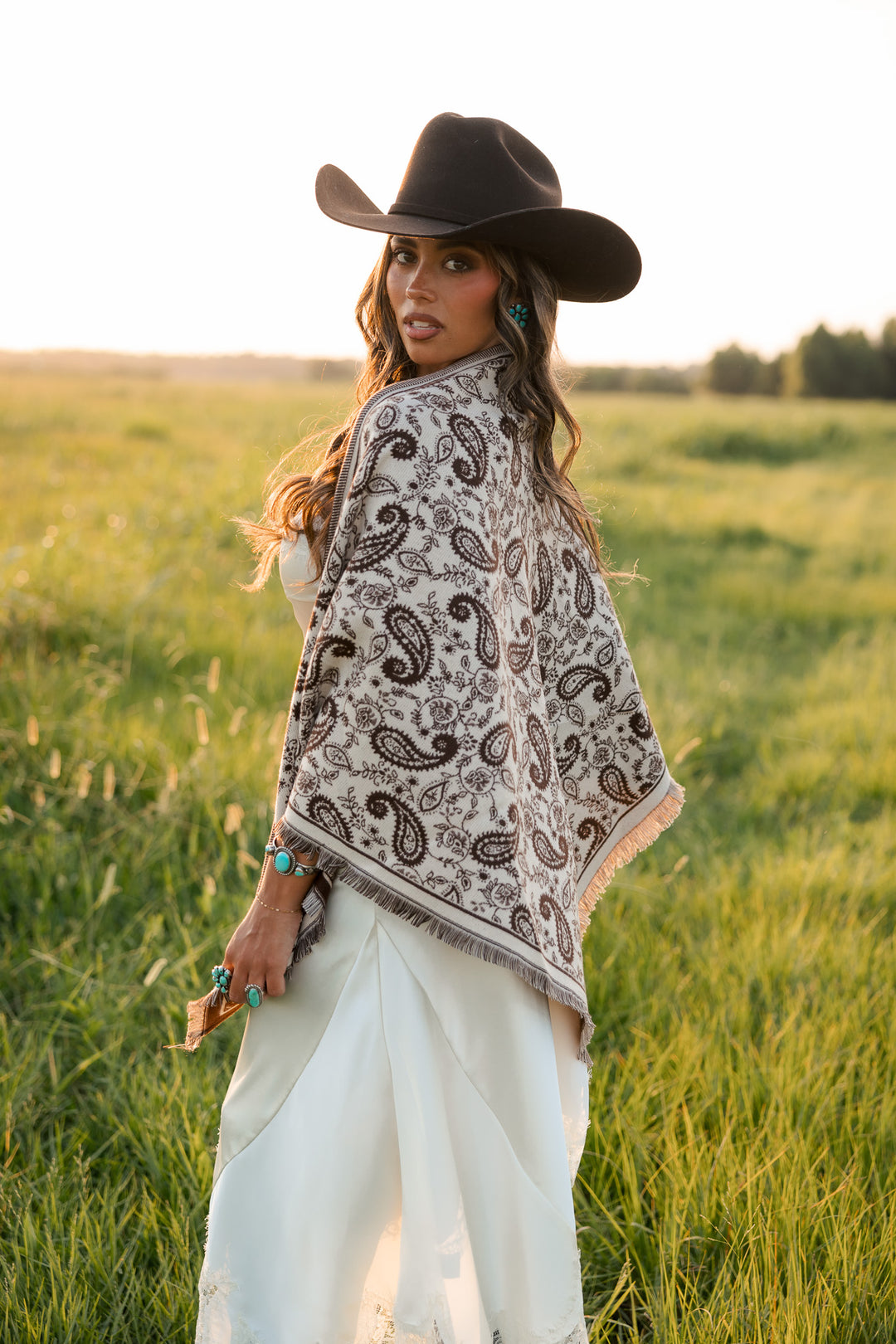 Ranch Paisley Fringe Shawl