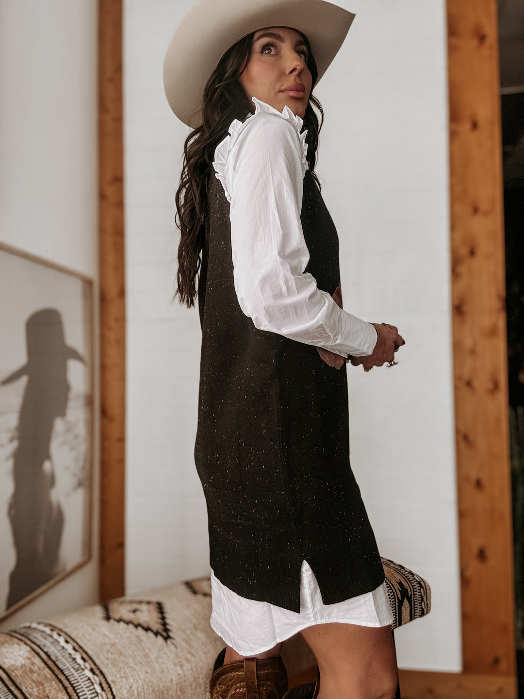 Horse Knit Sweater Dress | One-Piece Outfit | Black