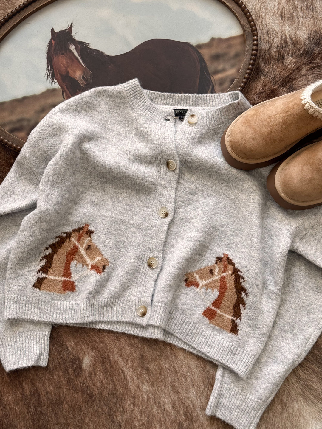 Bronco Button up Cardigan - Grey