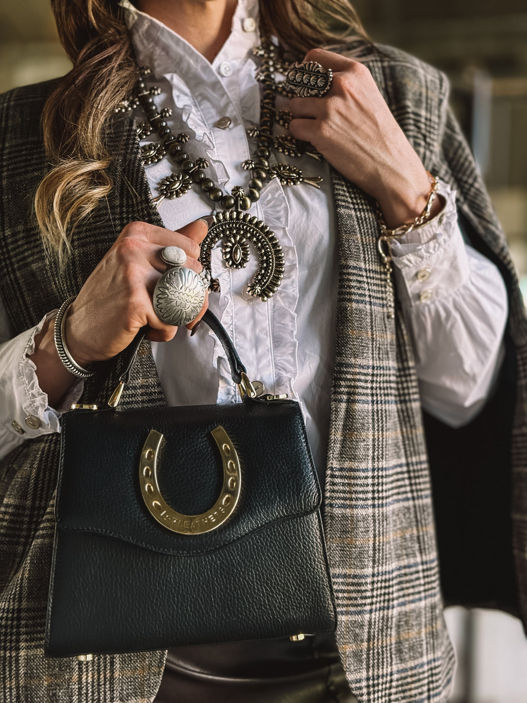 The Adjustable Midnight Concho Ring