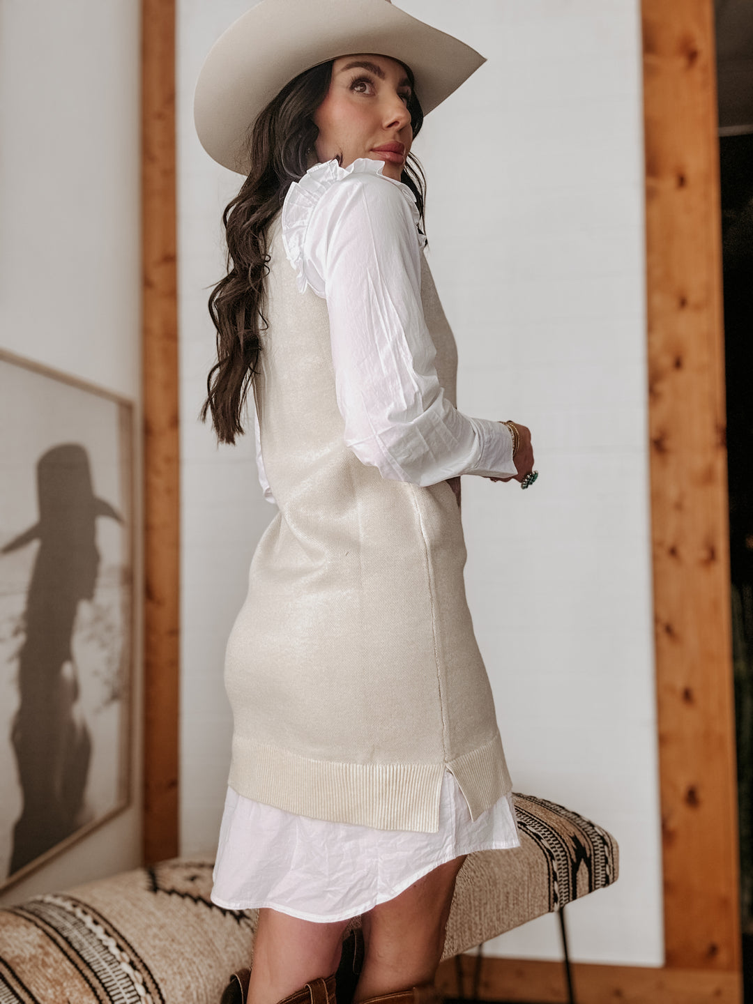 Horse Knit Sweater Dress | One-Piece Outfit | Cream