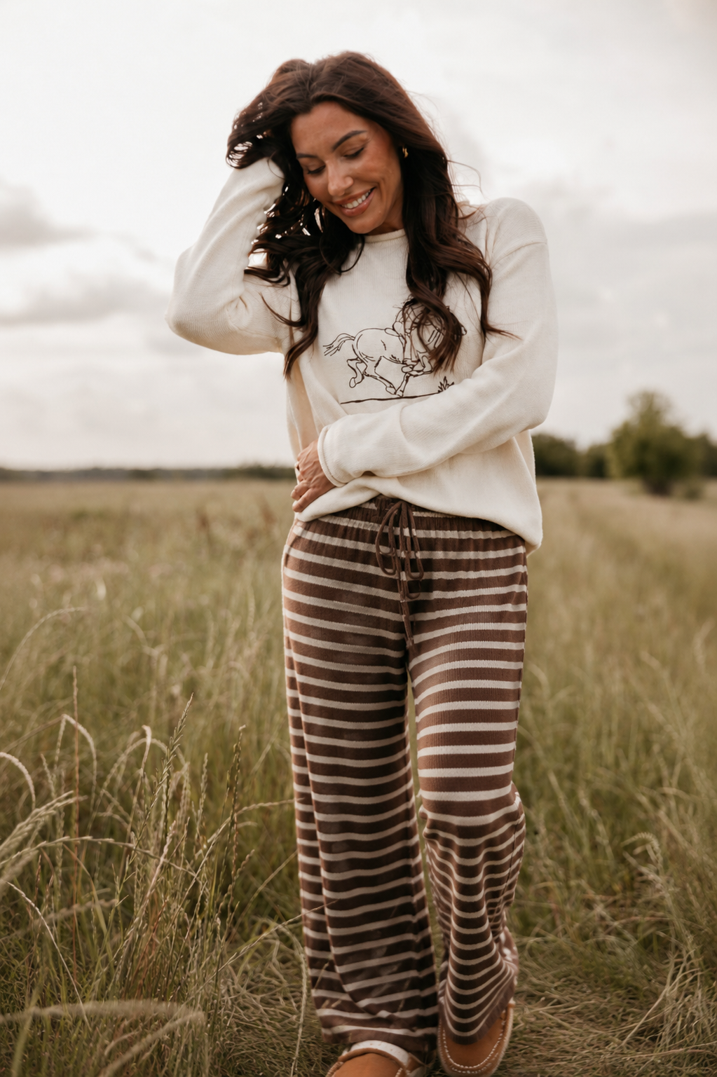 Brown Stripe Lounge Pants PRE ORDER 9/30