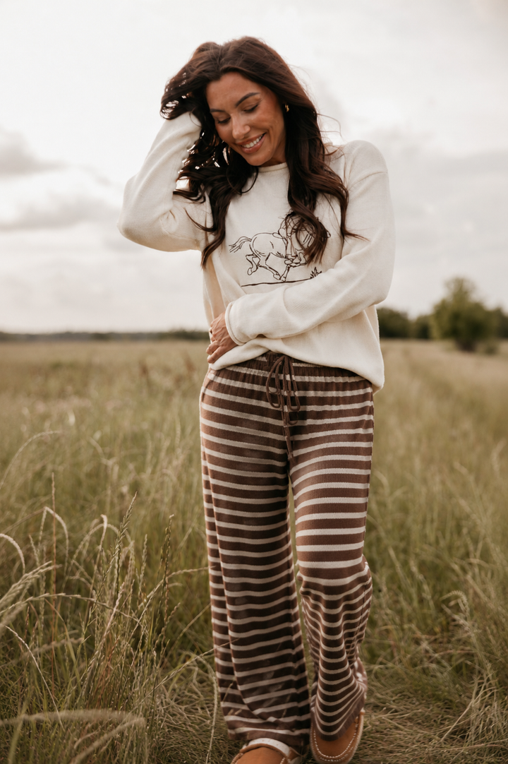 Brown Stripe Lounge Pants PRE ORDER 9/30