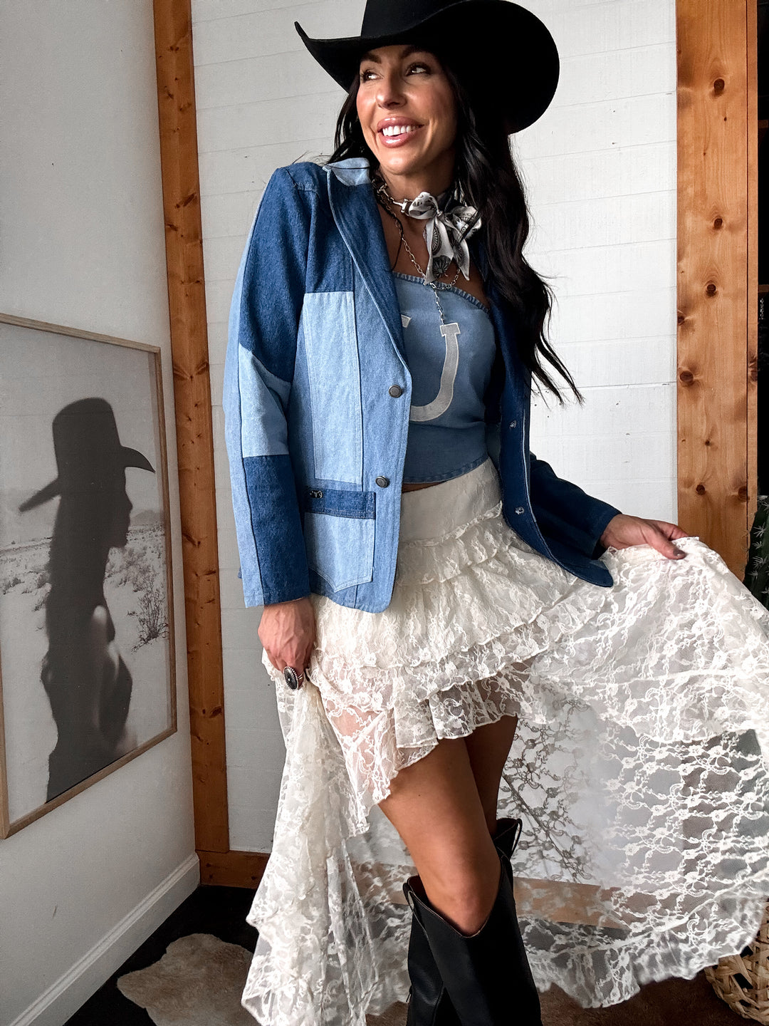 Lace Tiered Maxi Skort – Cream