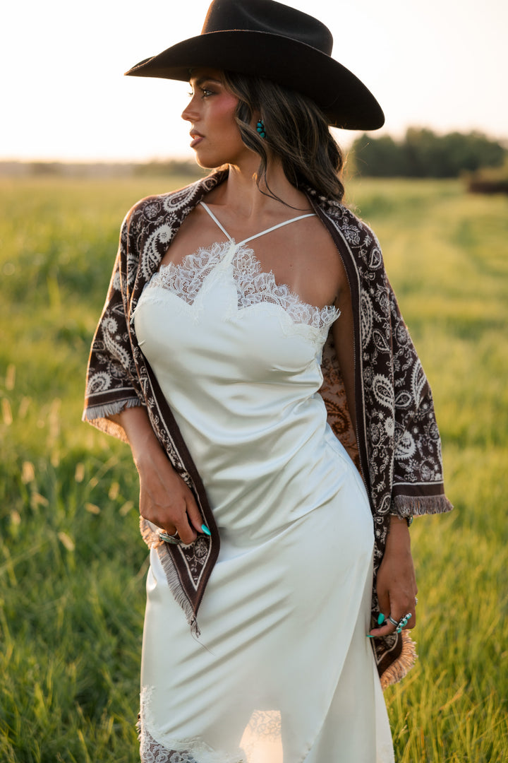 Ranch Paisley Fringe Shawl