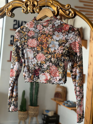 The Floral Mesh Top (No Lining FINAL SALE)