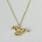 Thunderbird pendant chain necklace displayed on wooden slab with serape fabric underneath - The Wild J