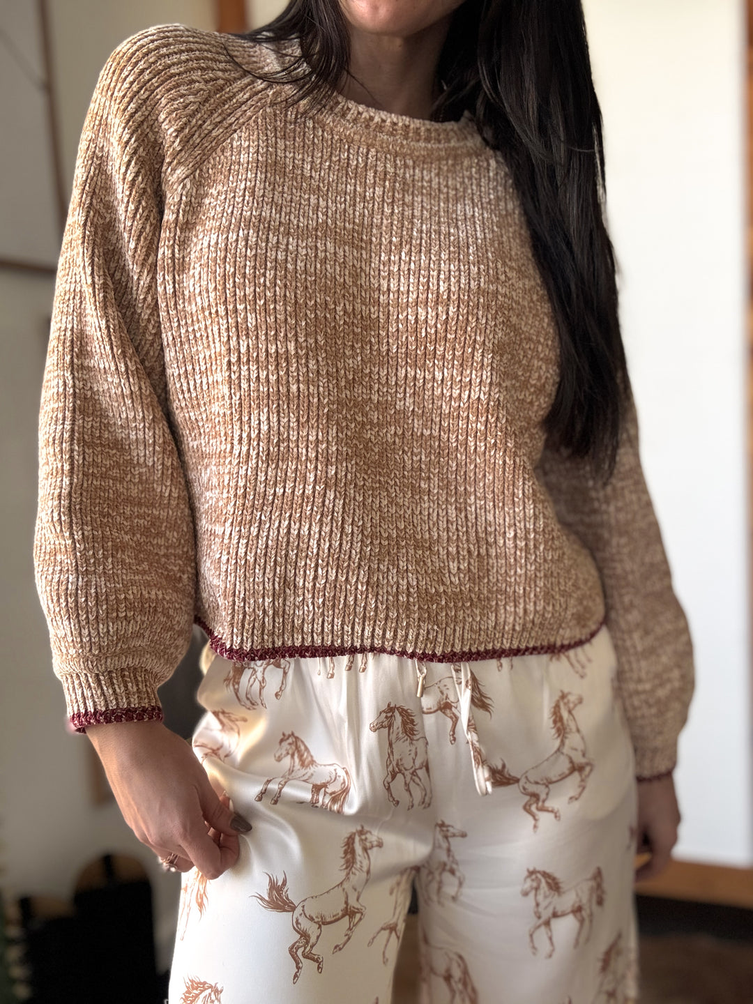 Cozy Rib Knit Sweater – Oatmeal