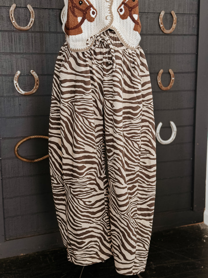 Zebra Barrel Pants