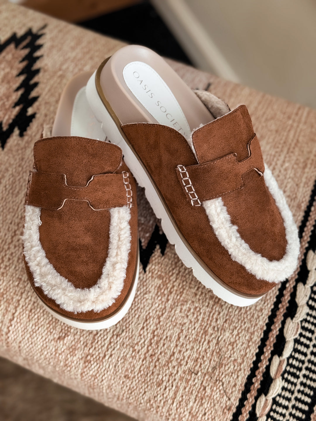 Avalon Camel Shearling Mule Slip-On