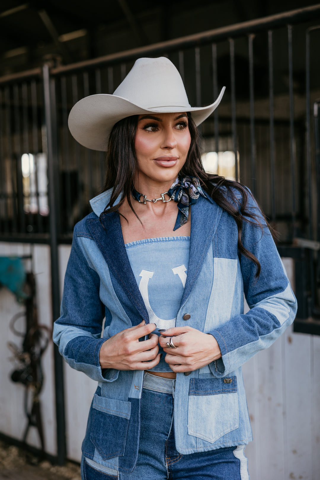 Denim Patchwork Blazer