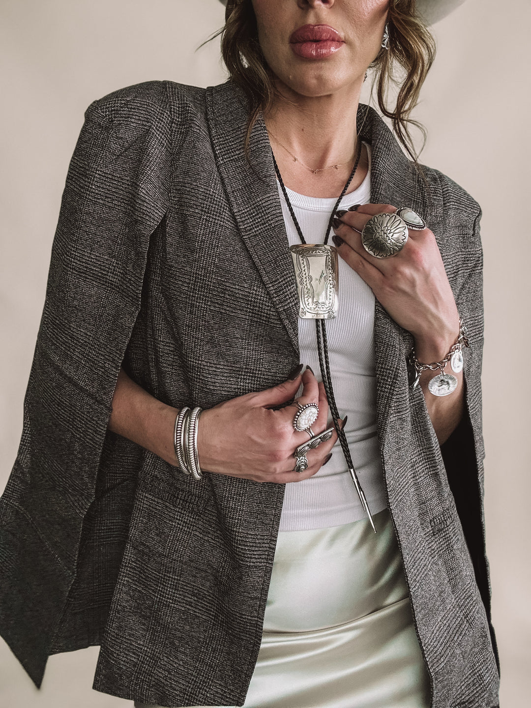 The Adjustable Midnight Concho Ring