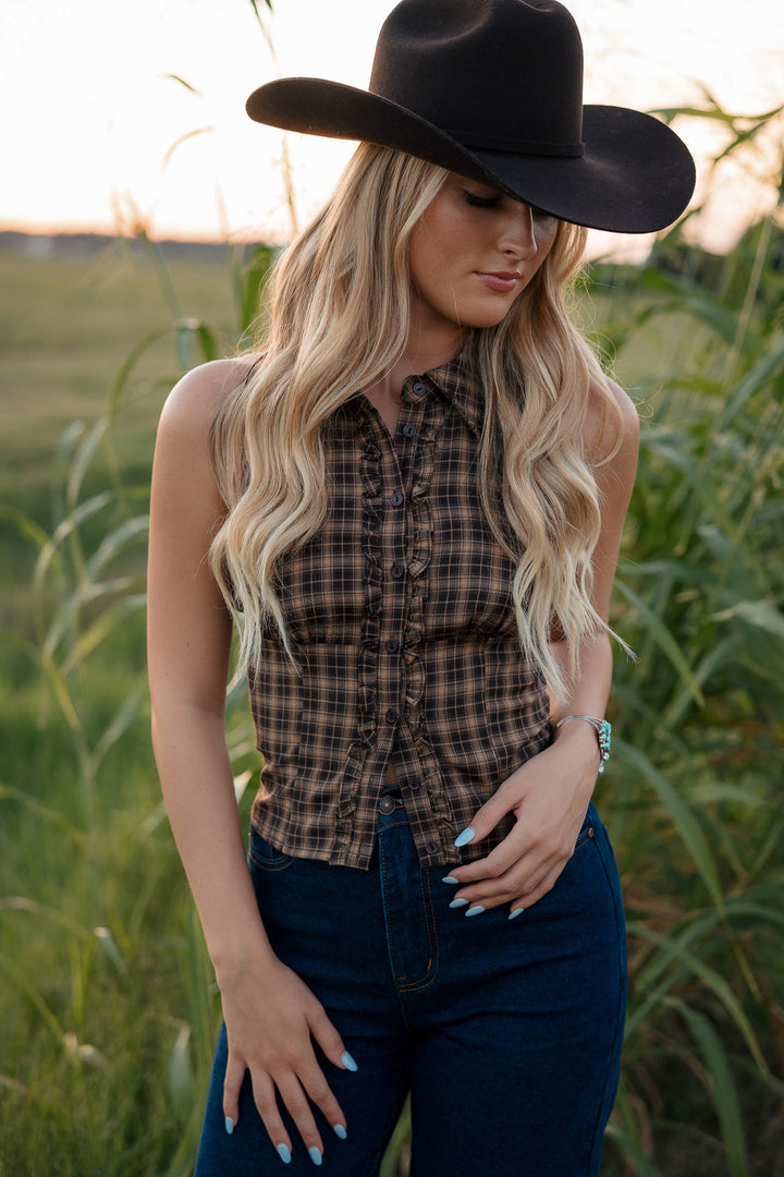 Prairie Plaid Halter Top
