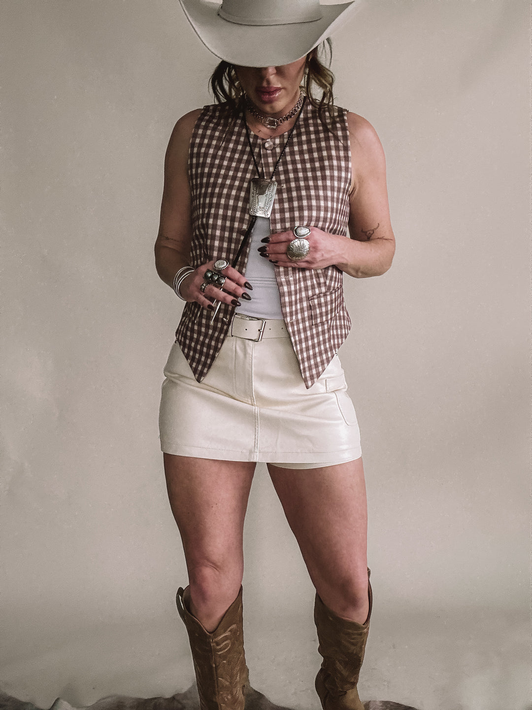 The Stud Skort ( Cream )