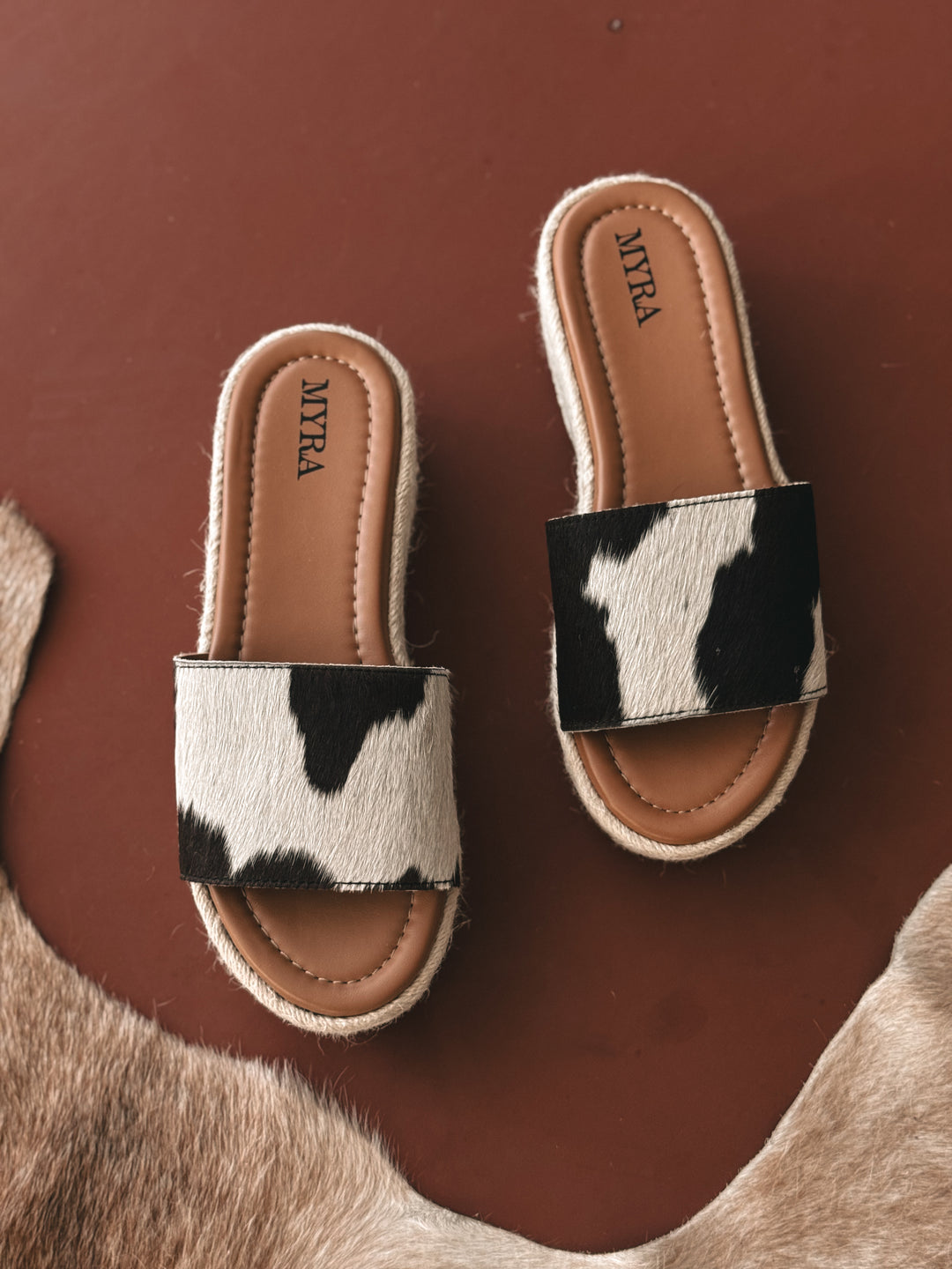 Cowhide Platform Sandals