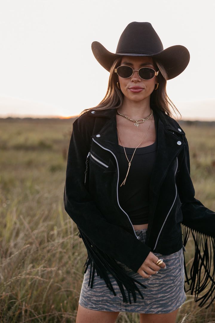 Cowgirl Retro Biker - Black