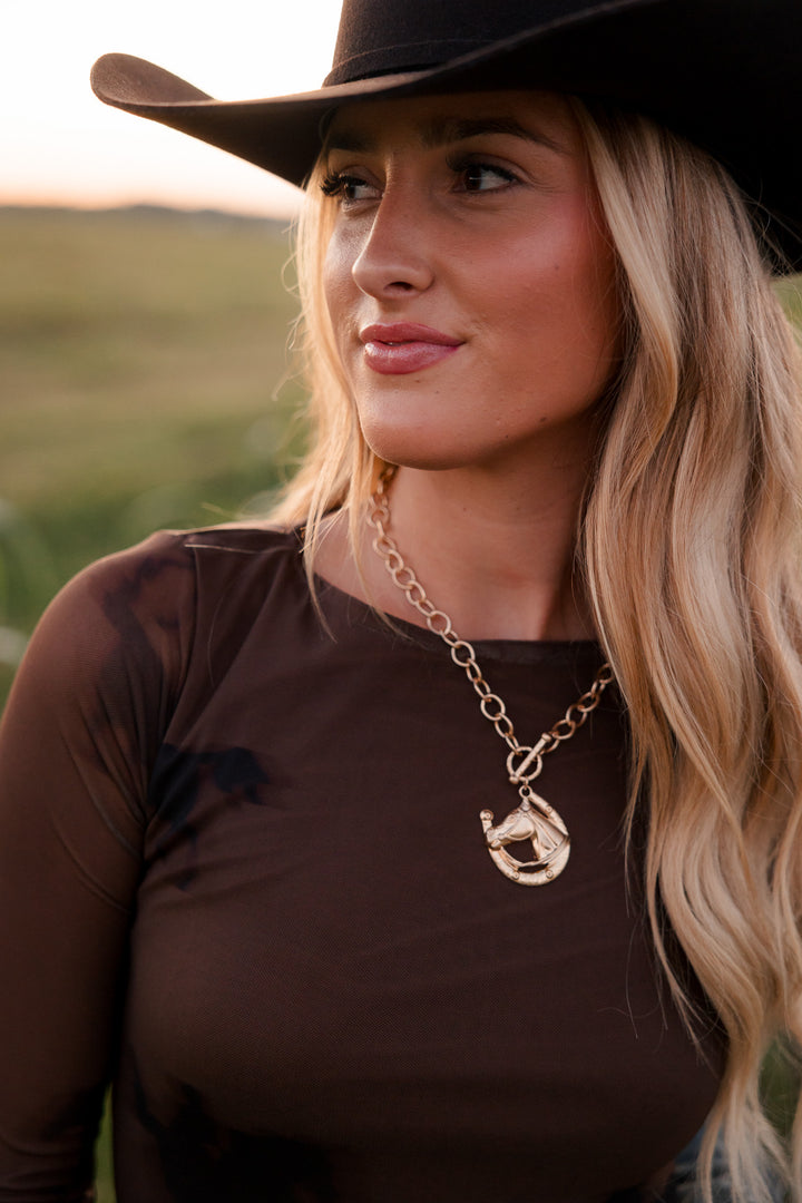 Golden Horse Necklace