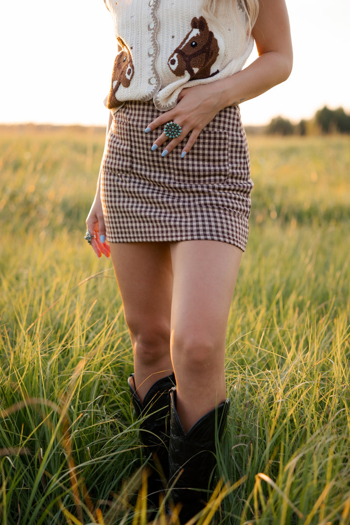 Prairie Gingham Skort PRE ORDER 9/1