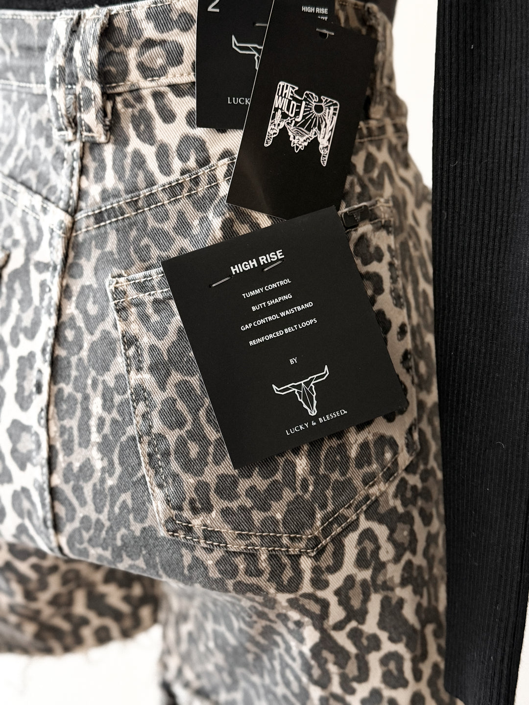 Leopard High Rise Denim Skort