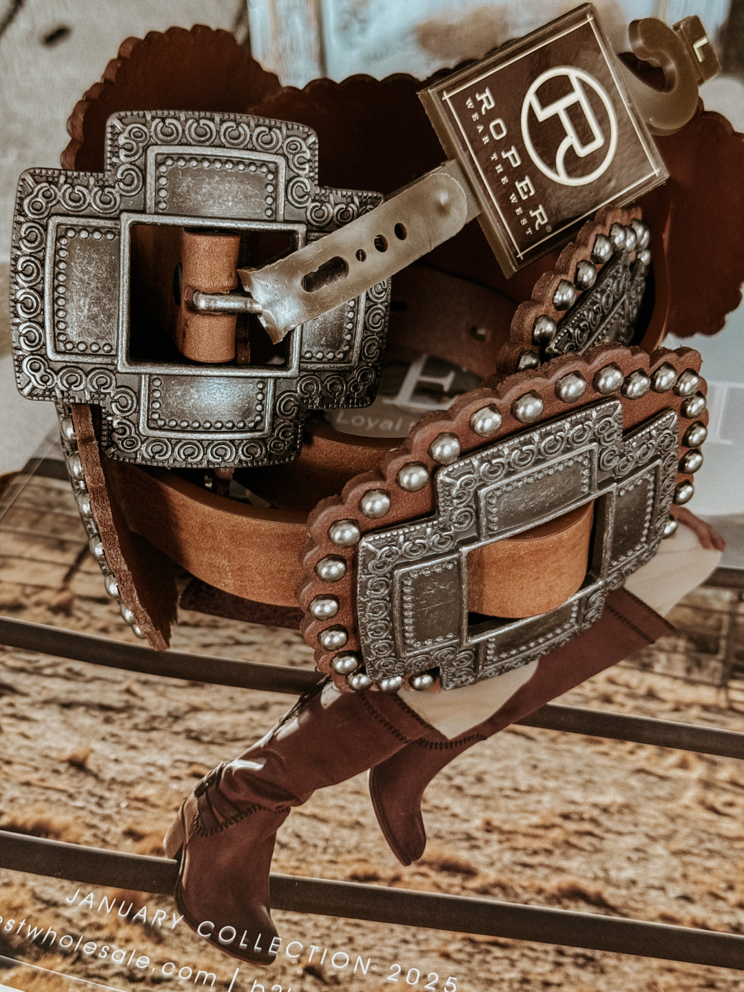 The Cross Concho Belt (Tan)