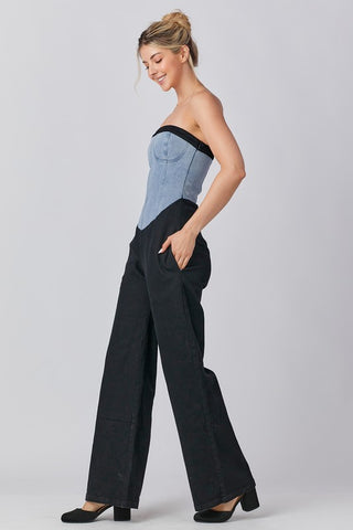 The Mixed Denim Jumpsuit