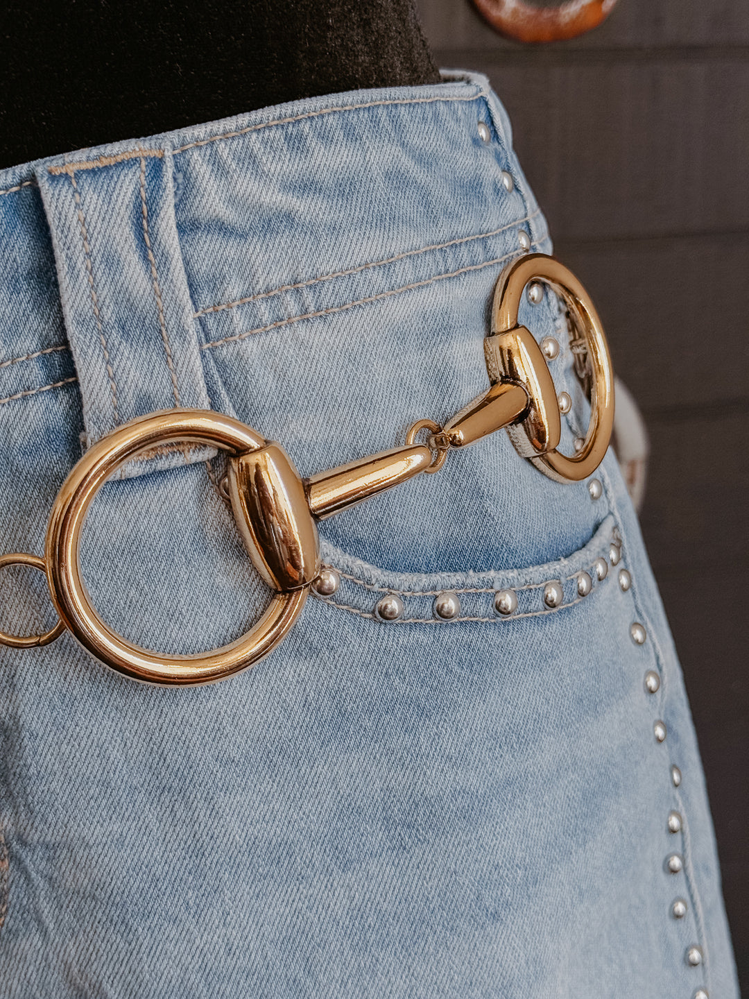 Western Horsebit Chain Belt – Gold