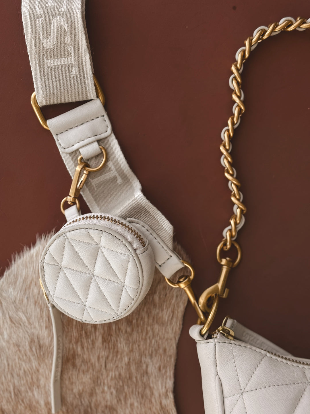 Loyal White Quilted Leather Bag