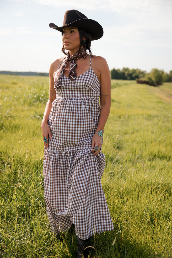 Saddlewood Gingham Maxi Dress
